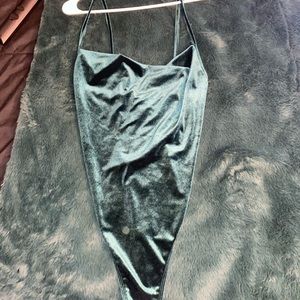 Green Velvet Bodysuit